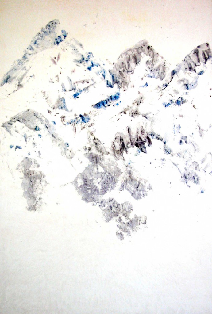 Everest, Lhotse, Nuptse 1,Tusche auf Leinwand, 120 cm x 80 cm, 2011