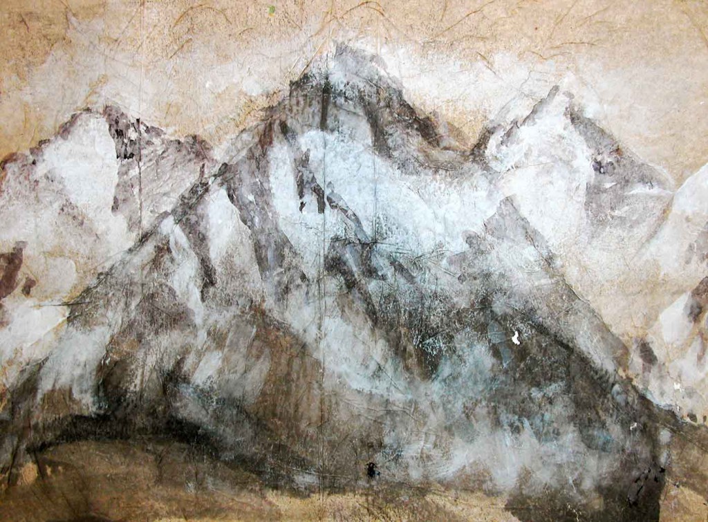 Mountain 1, Tusche auf Leinwand, 50 cm x 70 cm, 2013